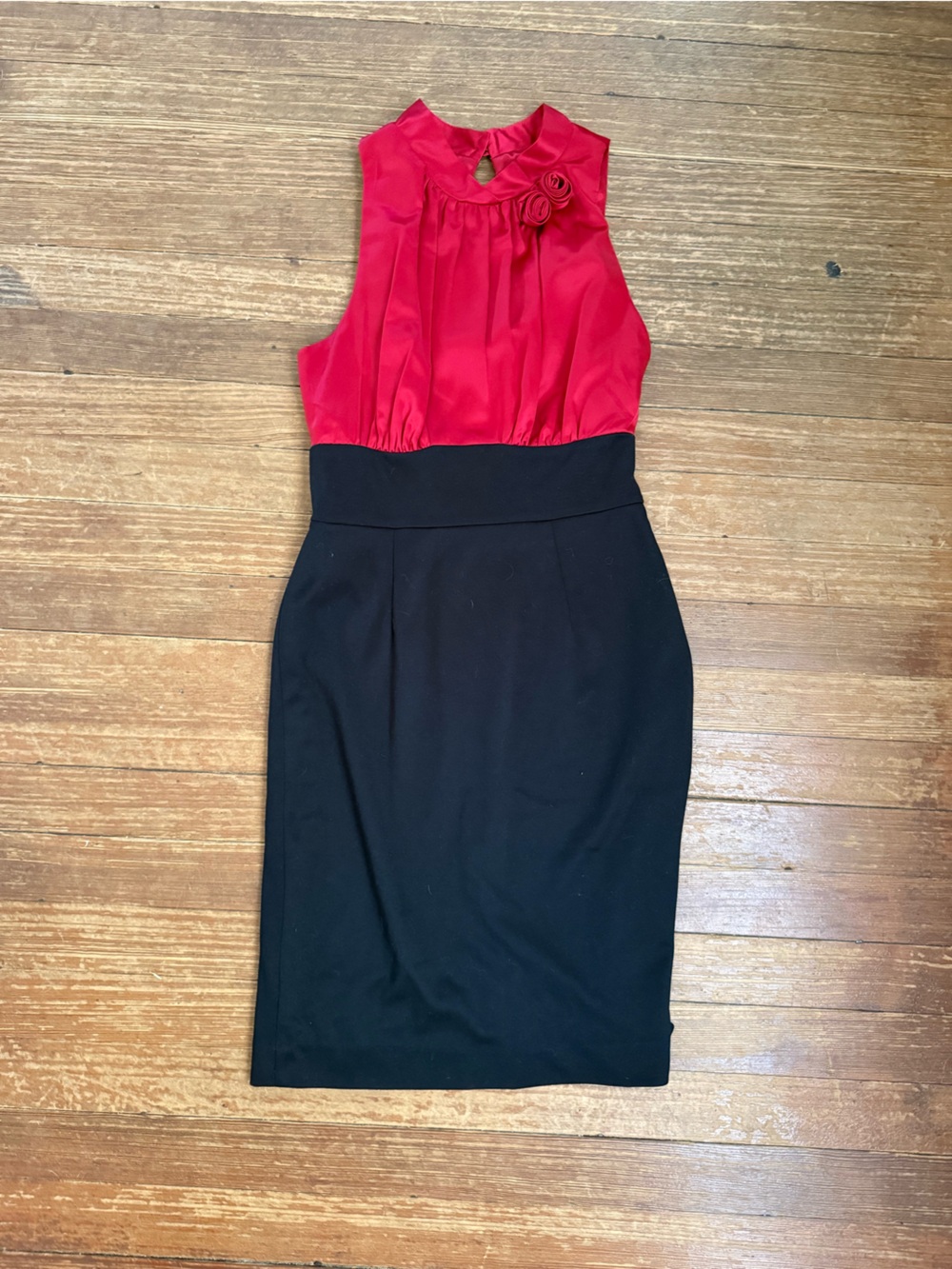 Allen B. By Allen Schwartz Y2K Vintage 90s Black and Red High Neck Dress Size 6